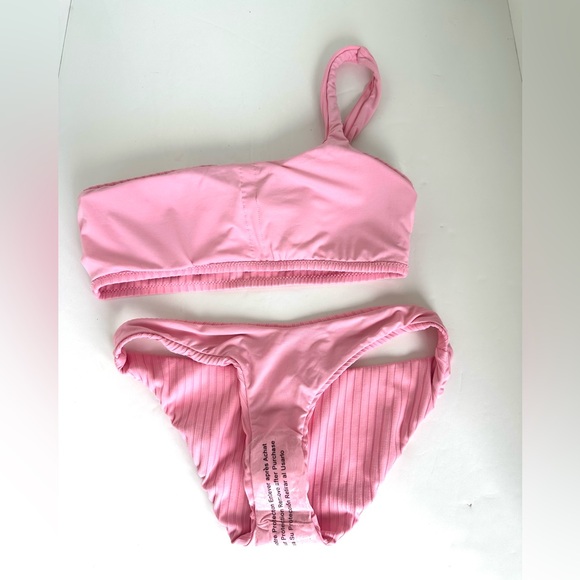 MELISSA ODABASH Toulouse Pink Ribbed Bikini Set - Picture 10 of 11